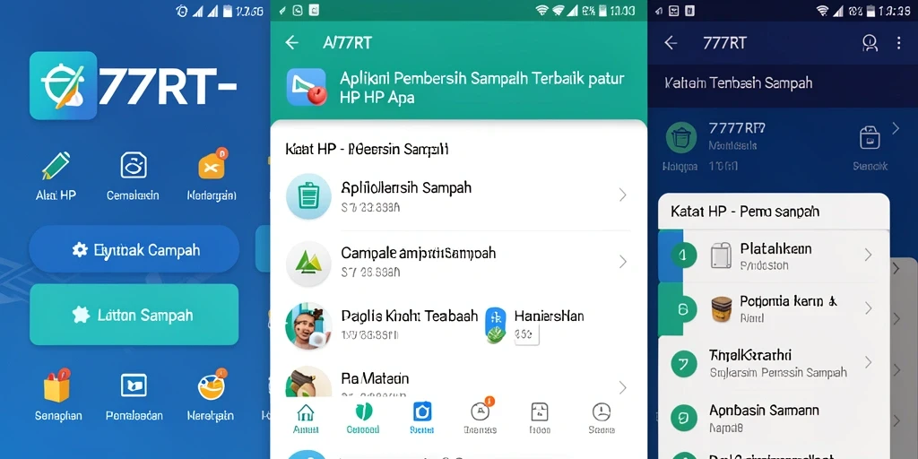 Tampilan antarmuka 777RT yang sederhana dan fungsional untuk pembersihan sampah.