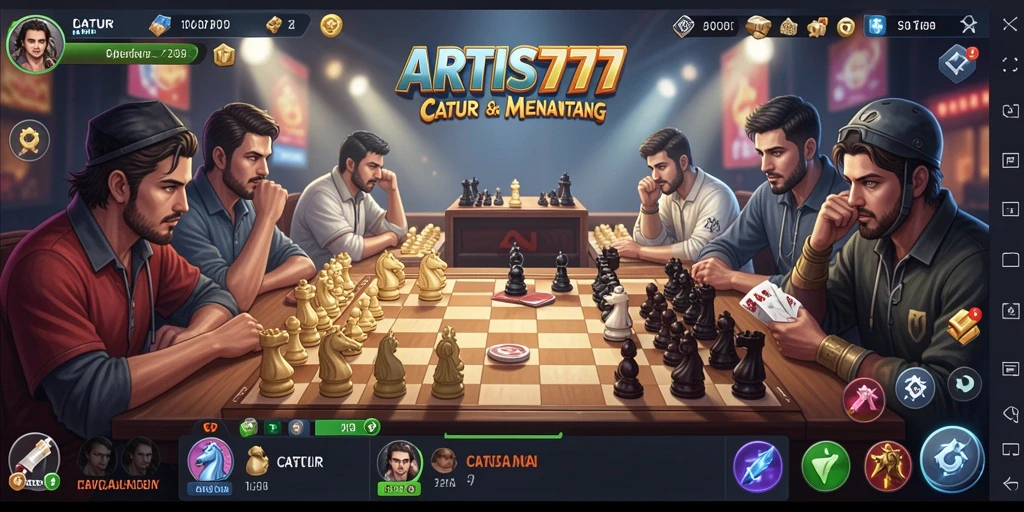 Tampilan antarmuka permainan catur ARTIS777 yang menarik.