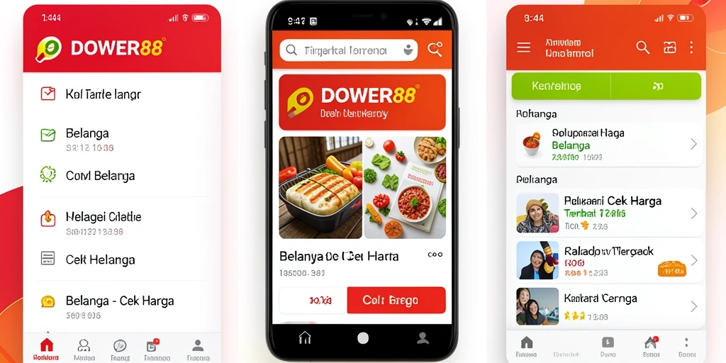 Tampilan antarmuka aplikasi DOWER88 yang mudah digunakan untuk Cek Harga.