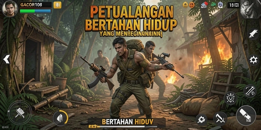 Antarmuka GACOR108 menampilkan kehidupan bertahan hidup yang intens dan realistis.