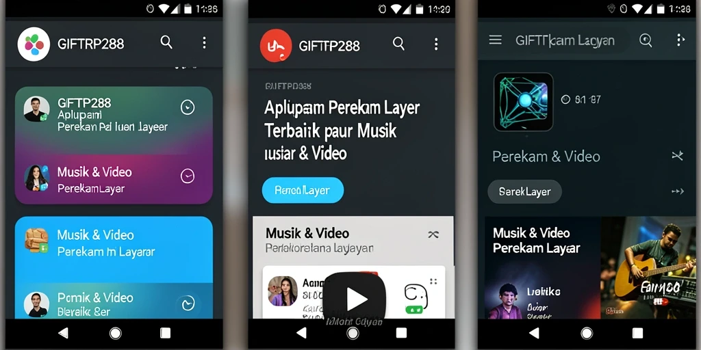 Tampilan antarmuka aplikasi Perekam Layar GIFTRP288 yang user-friendly.