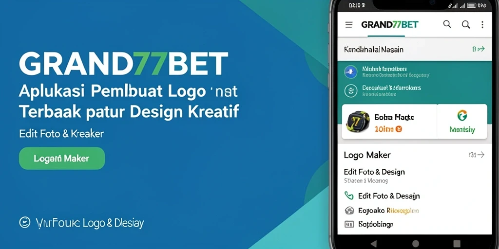 Tampilan antarmuka aplikasi GRAND77BET yang intuitif untuk pembuatan logo profesional.