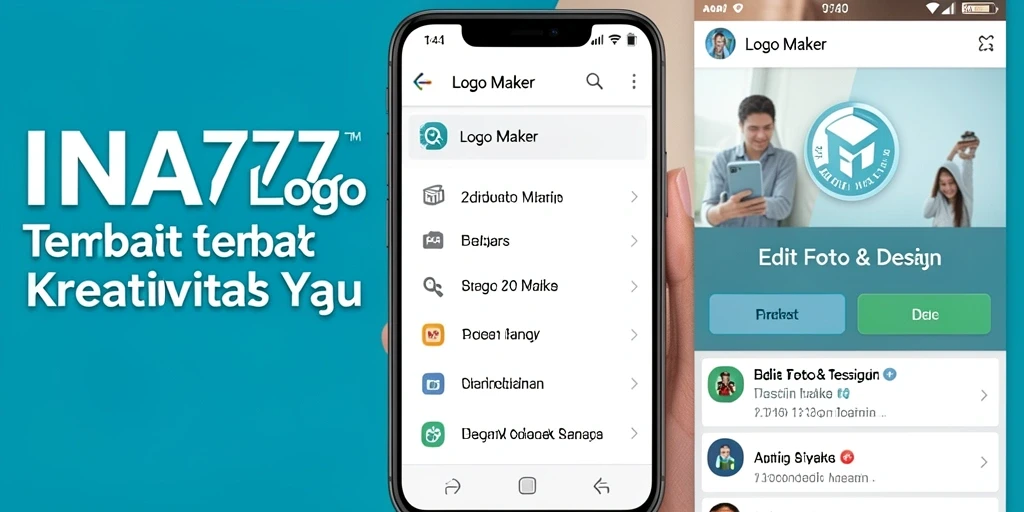 Tampilan antarmuka aplikasi Logo Maker INA777 yang ramah pengguna.