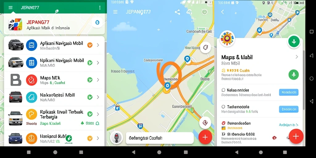Tampilan antarmuka JEPANG77 yang intuitif untuk navigasi mobil.