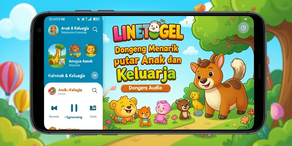 Antarmuka yang ramah anak dengan koleksi dongeng audio.