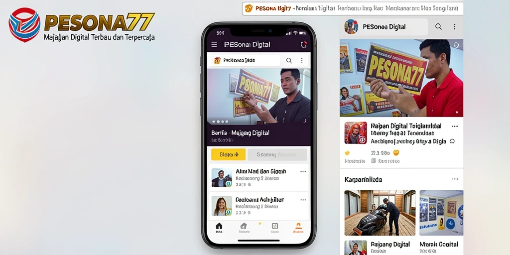 Tampilan utama aplikasi PESONA77 yang modern dan informatif.