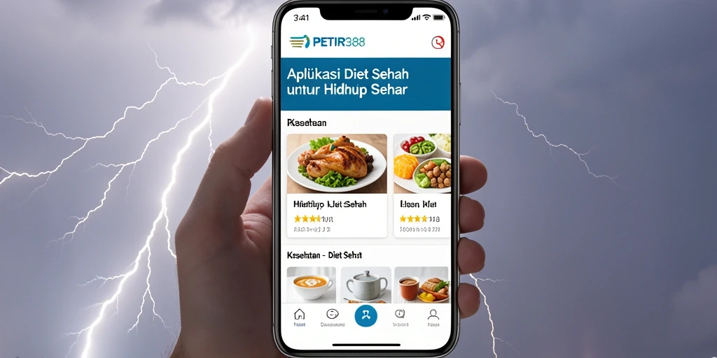Antarmuka pengguna aplikasi PETIR388 yang menarik dan fungsional.