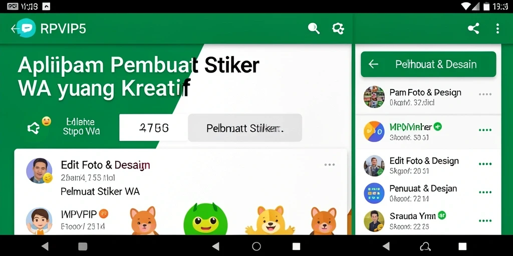 Tampilan antarmuka RPVIP5 untuk membuat stiker yang menarik dan interaktif.