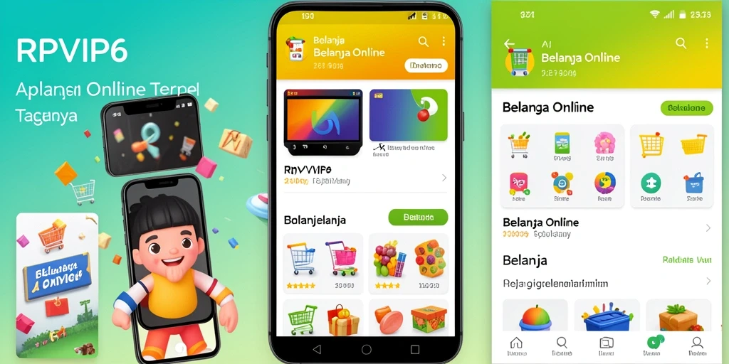 Antarmuka aplikasi RPVIP6 yang mudah digunakan untuk belanja online.