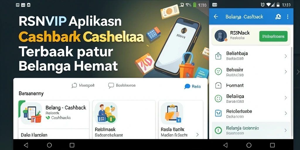 Antarmuka aplikasi RSNVIP yang menarik dengan fitur Cashback yang mudah digunakan.