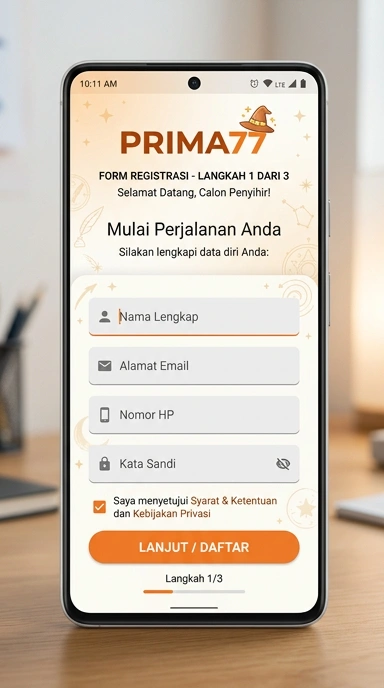 Cara Mudah Registrasi Akun baru prima77